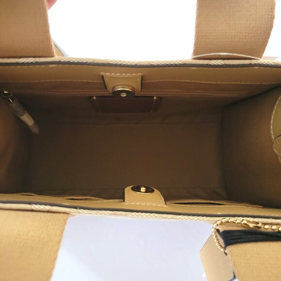 Coach CAR78 Signature Jacquard Smith Tote 24 Crossbody Handbag Light Khaki - Picture 7 of 7